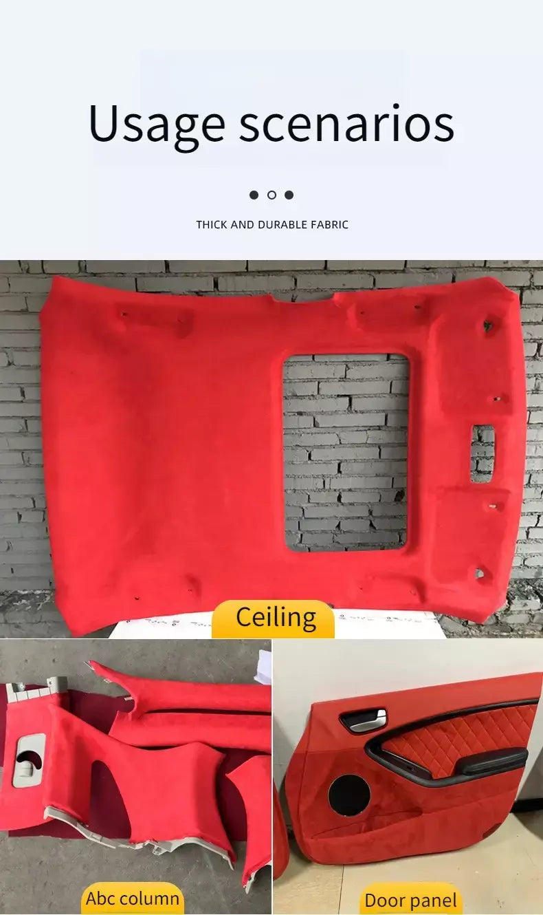Tecido de camurça autoadesivo elástico de 4 lados pelo metro para modificação interior do carro estofamento contador costura pano wearable