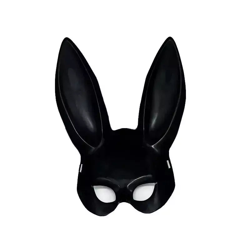 1 pçs preto branco coelho máscara festa de halloween decoração festa orelhas longas coelho máscara traje cosplay ?