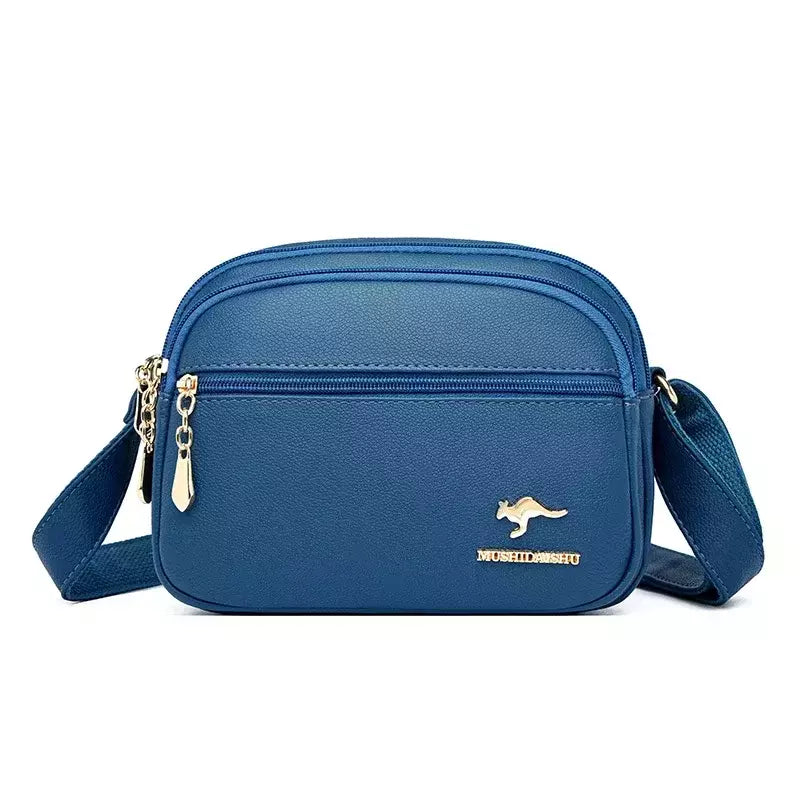 Bolsa mensageiro de couro macio para mulheres, bolso múltiplo, resistente ao desgaste, bolsa feminina de luxo, bolsa de alta qualidade