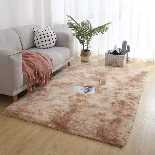 Tapetes macios para o quarto, Tie-Dyed Fuzzy Shag, Tapete de cabeceira de pelúcia, Tapete de sala de estar