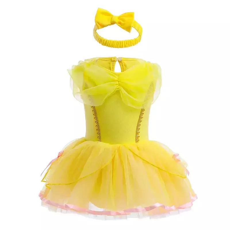Baby Romper TUTU Vestido Com Headband Infantil Baby Princess Girl Roupas Tamanho 3-18M Cute Design Baby Dress Party Trajes