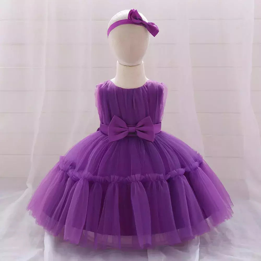 Elegante vestido de tule para meninas, bebê infantil, 1st Birthday, Vestidos de batismo, Kids Wedding Party, Toddler Clothes, Verão