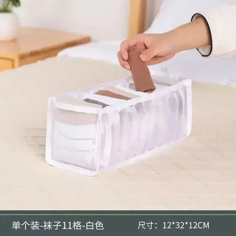 Organizador de gaveta para roupas íntimas, caixa de armazenamento dobrável, organizador de armário, divisor de gaveta para cuecas, meias, sutiã, caixas de armazenamento