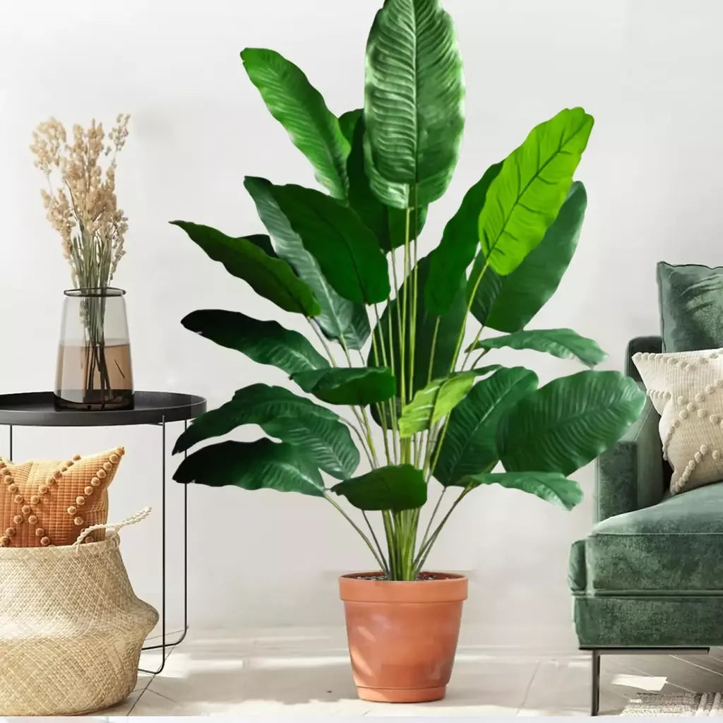 65-125cm/47.2in grande palmeira tropical falso banana planta folhas toque real strelitzia reginae planta de plástico para casa jardim