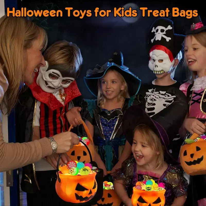 100/10 pçs halloween brilho no escuro bolas saltando brinquedo crianças truque ou deleite presente goodie saco enchimento festa de halloween favores fornecimento