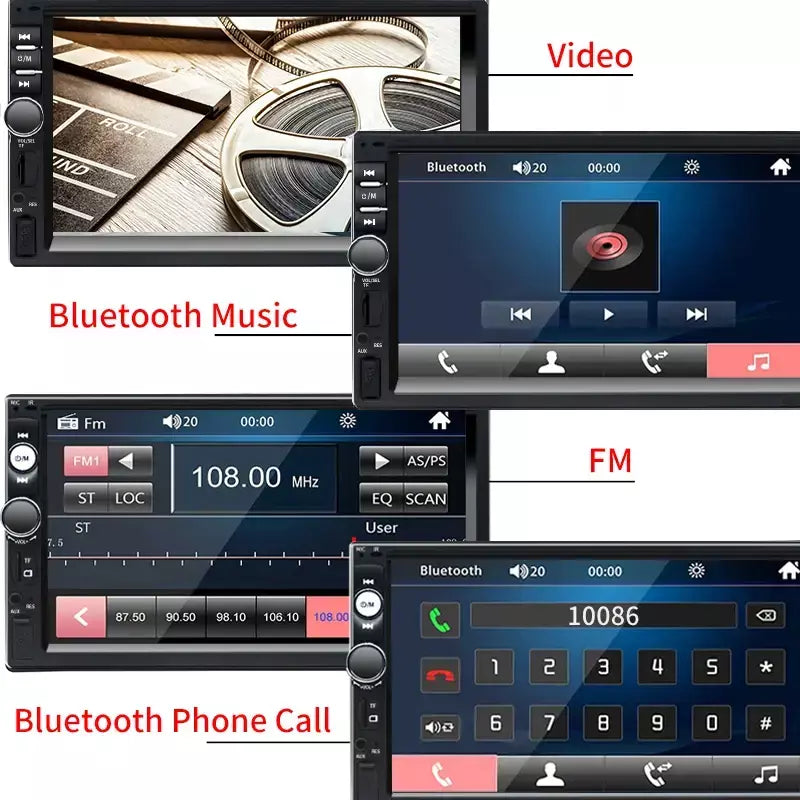 7 Polegada rádio do carro 1 din multimídia mp5 player espelho link tela de toque fm iso potência aux entrada bluetooth usb universal autoradio
