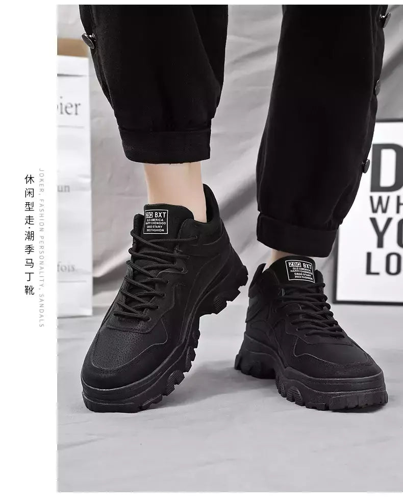 Sapatos de sola grossa masculina, botas de deserto, táticas calorosas, strappy nu, moda ao ar livre, novo, inverno, 2023