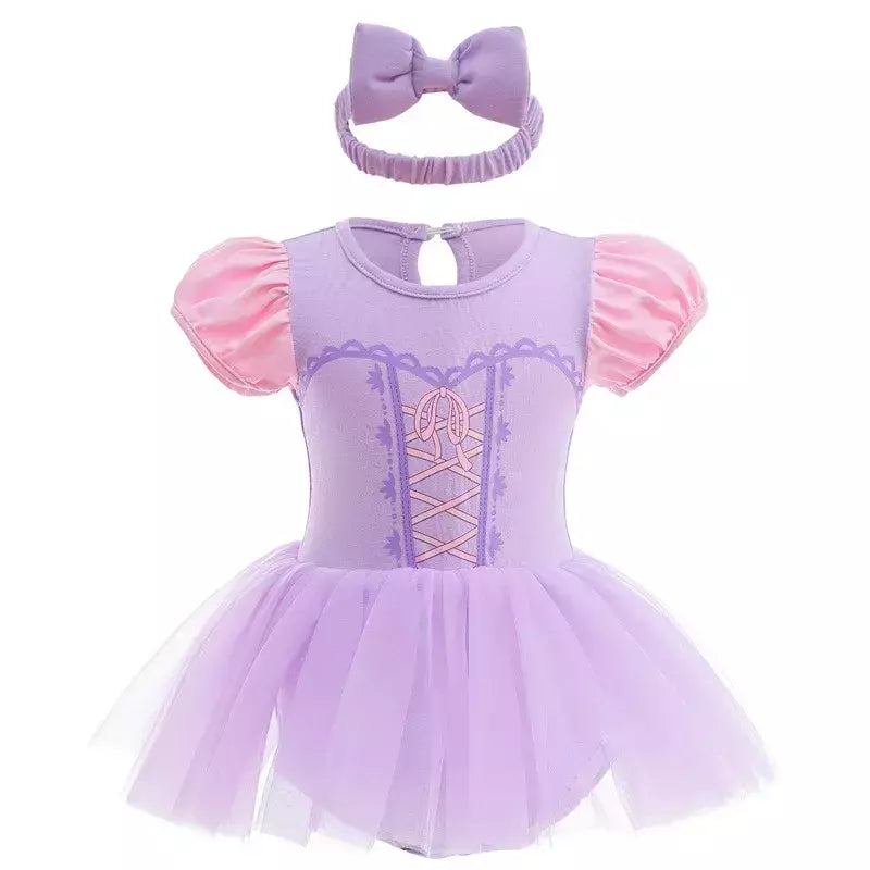 Baby Romper TUTU Vestido Com Headband Infantil Baby Princess Girl Roupas Tamanho 3-18M Cute Design Baby Dress Party Trajes