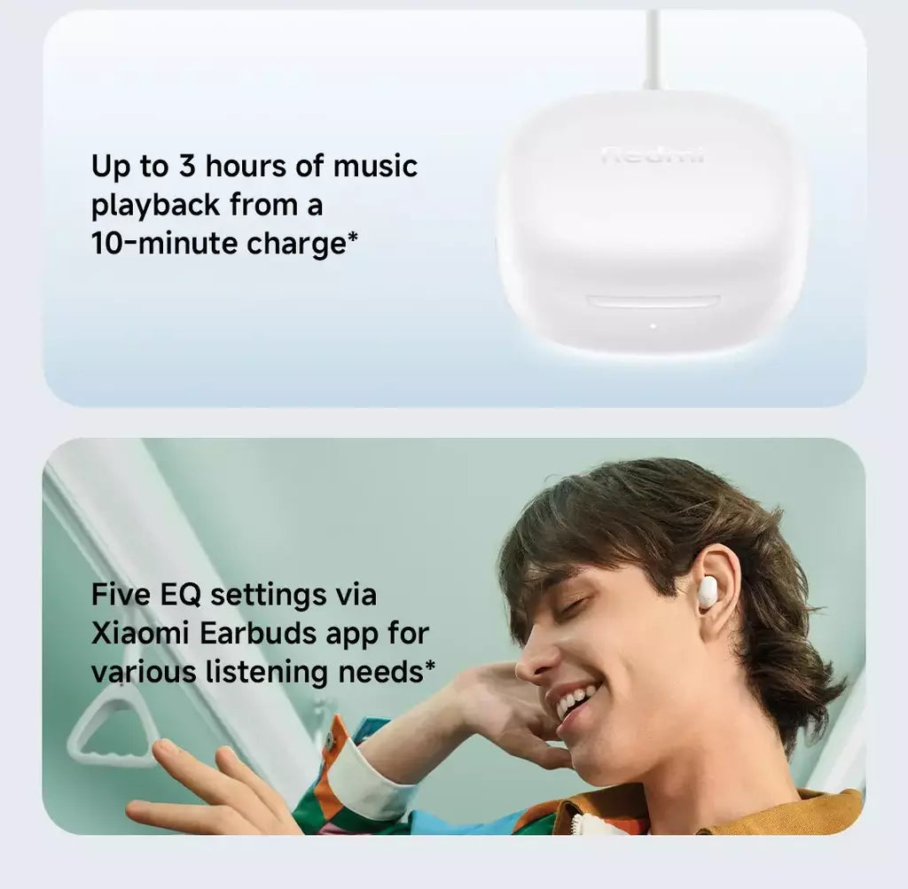 Estreia mundial xiaomi redmi buds 6 play 10mm driver dinâmico ai cancelamento de ruído para chamadas bluetooth 5.4 tws fones de ouvido