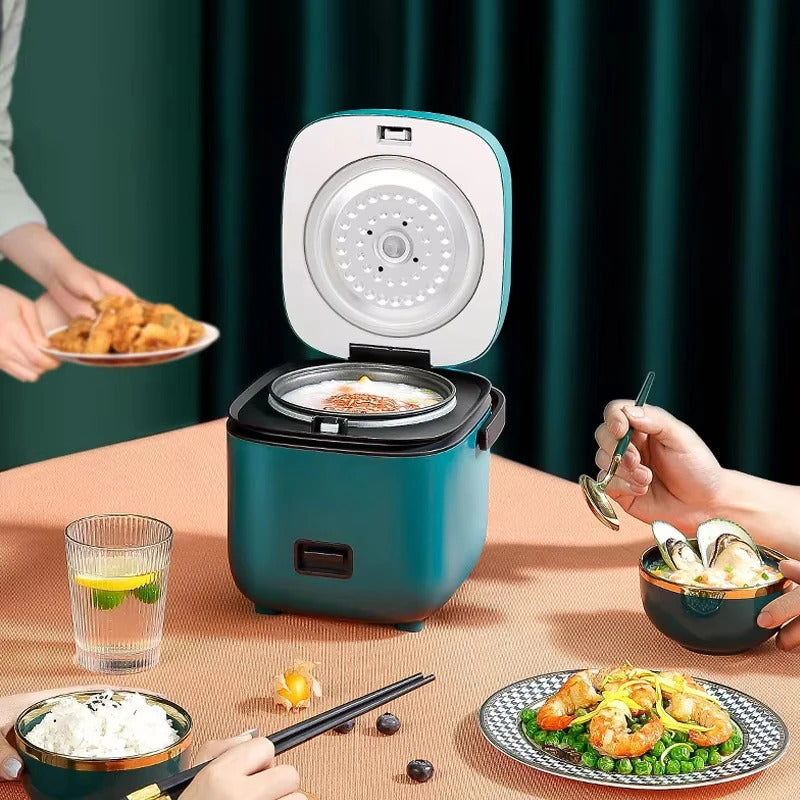 Mini panela de arroz automática, cozinha doméstica, máquina de cozinhar elétrica, 1-2 pessoas, aquecedor de alimentos, vaporizador, 1,2l, panela de arroz pequena