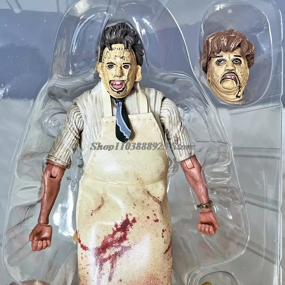 NECA Pennywise Leatherface Anime Figura Massacer Texas Chainsaw Figura Brinquedos Boneca Halloween Presentes de Natal