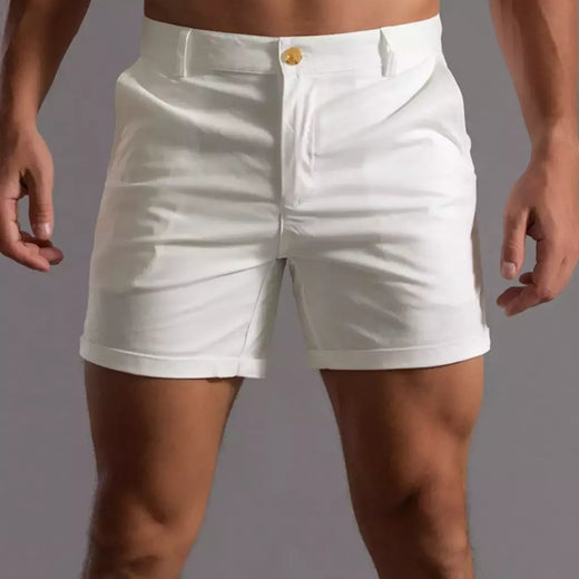 Calções de verão monocromáticos masculinos, calça de botão, bolso, solto, casual, esportivo, corrida, perna reta, calça de rua de praia