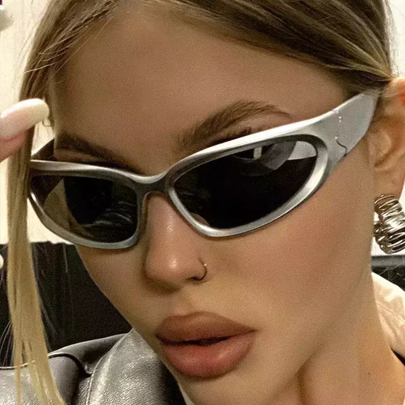 Y2K-Punk Óculos de sol esportivos para homens e mulheres, marca de luxo, óculos de sol, vintage shades, uv400, óculos óculos, nova moda