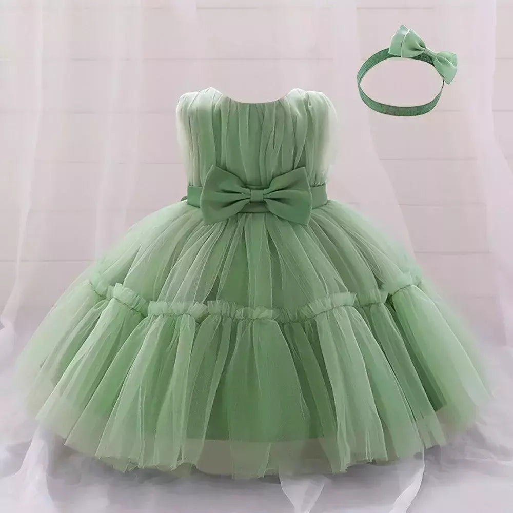 Elegante vestido de tule para meninas, bebê infantil, 1st Birthday, Vestidos de batismo, Kids Wedding Party, Toddler Clothes, Verão