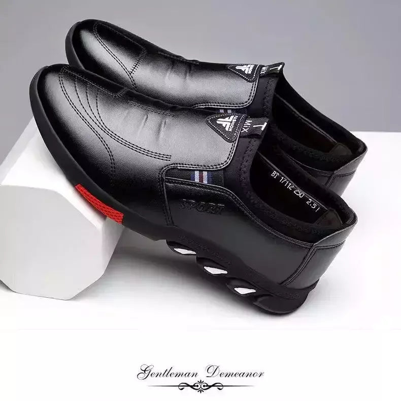 Sapato de couro macio masculino, sapatilha antiderrapante, mocassins formais, tênis casual confortável, vestido primavera, masculino, 2022