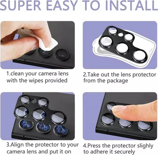 1 pçs protetor de vidro da lente da câmera de metal para samsung galaxy s24 s25 ultra s23 plus s24plus s24 + acessórios capa lente vidro