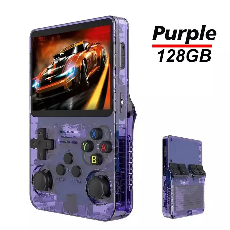 R36s console de jogos portátil, tela ips de 3.5 espaços, 128g, clássico, retrô, sistema arkos, portátil, bolso, reprodutor de videogame