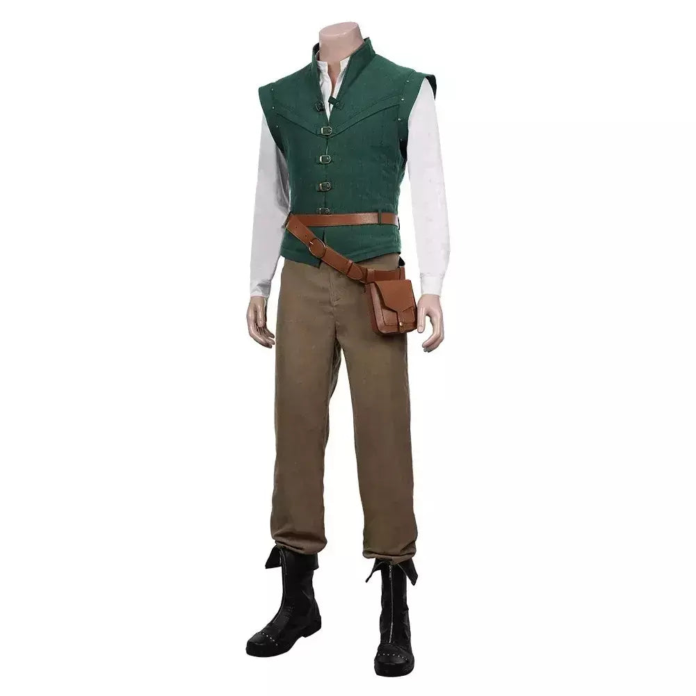 Anime flynn rider emaranhado rapunzel cosplay traje adulto carnaval uniforme halloween anime trajes do príncipe acessórios