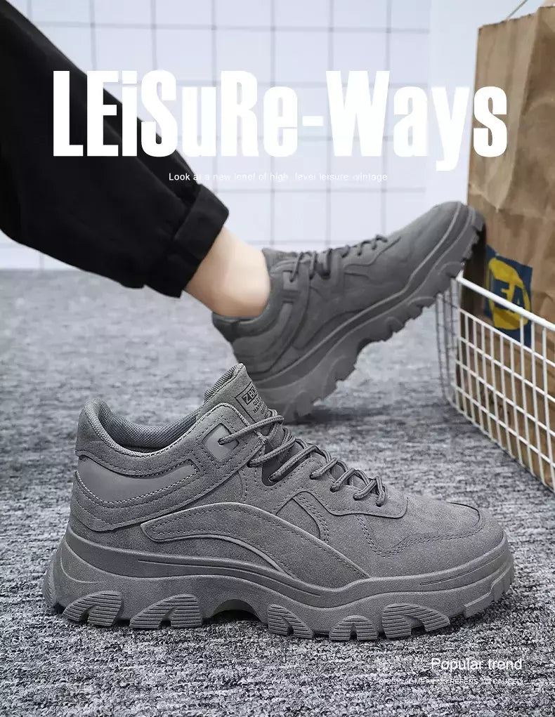 Sapatos de sola grossa masculina, botas de deserto, táticas calorosas, strappy nu, moda ao ar livre, novo, inverno, 2023
