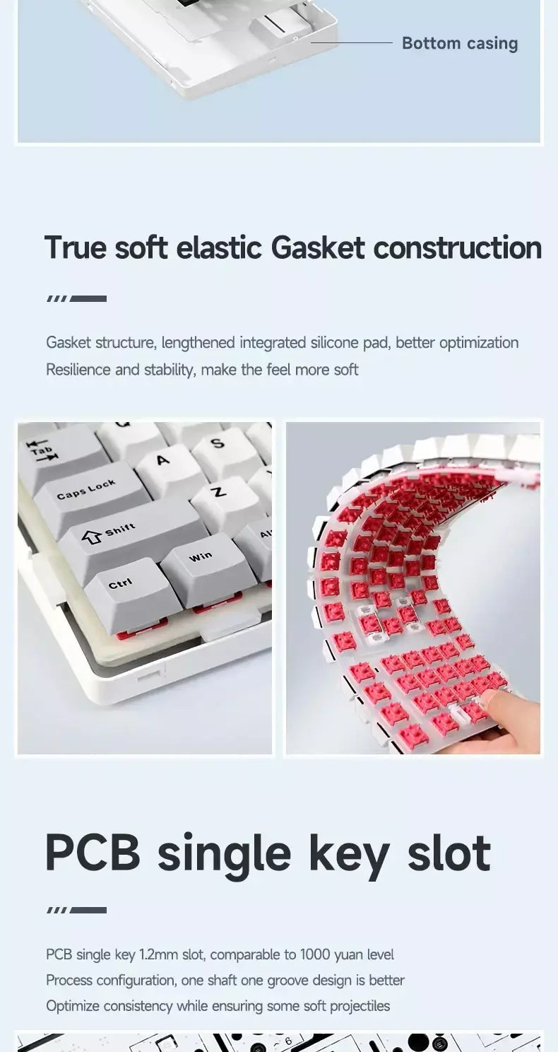 Aula f99 teclado mecânico para jogos, três modos, 2.4g, sem fio, bluetooth, com fio, troca quente, junta pbt, rgb para jogos, digitação, 99 teclas