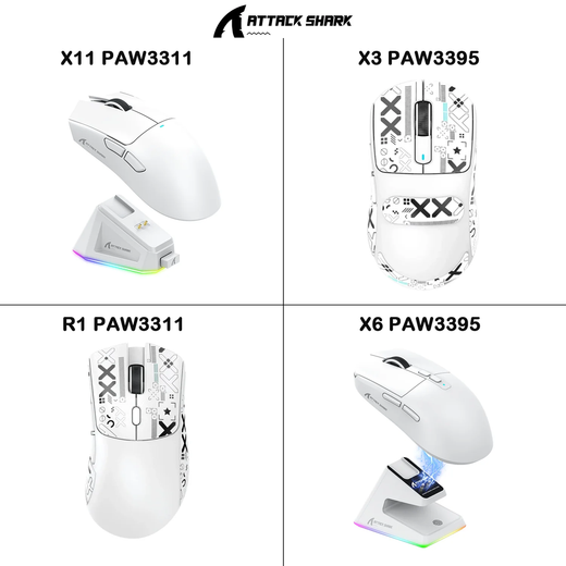 Attack Shark X11/X6/X3/R1 RGB Mouse Gamer Sem Fio, Conectividade Tri-Mode Bluetooth, Leve e Ergonômico para VALORANT e FPS