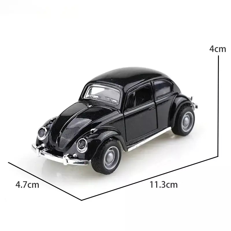 (Ensacado) 1:8 besouro clássico fofo, modelo de carro de liga, veículo simulado, carro de liga infantil, modelo de brinquedo de menino, enfeites de carro