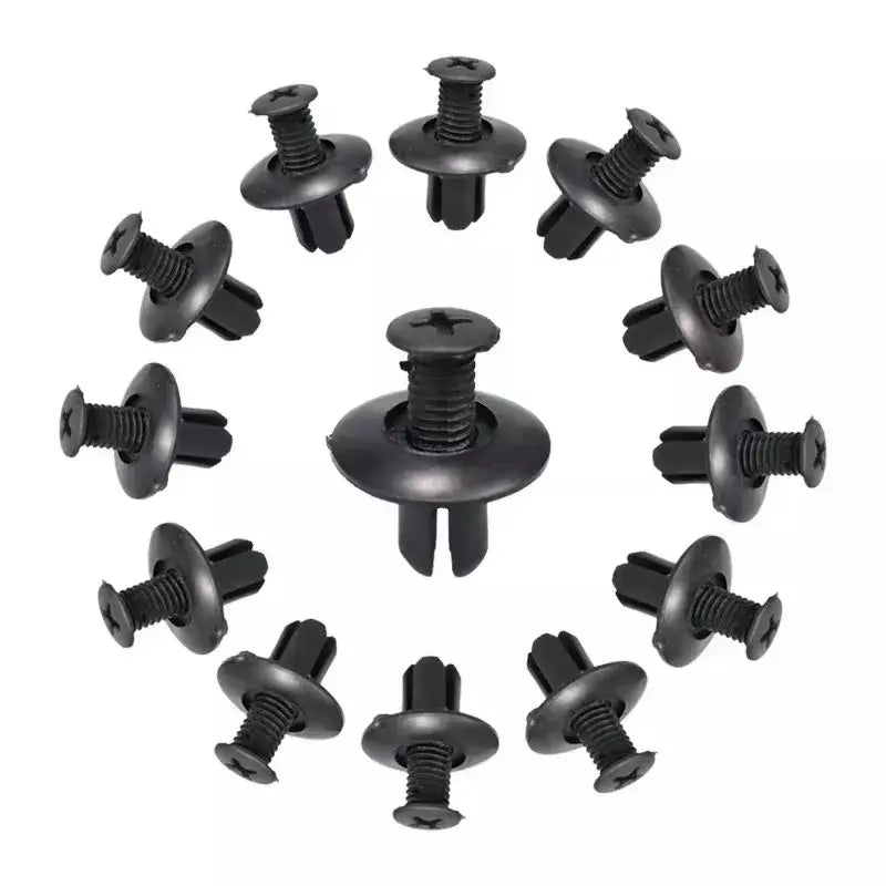 5/100 pçs 8mm rebites de plástico fixadores parafuso pára-choque do carro preto rebite clipes fixadores do carro para toyota focus kia nissan yamaha