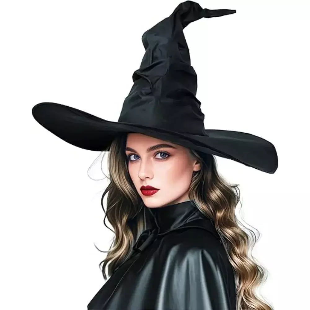 Halloween dobras bruxa feiticeiro chapéu preto festa cosplay traje chapelaria diabo boné adereços traje feminino acessório para festa cosplay