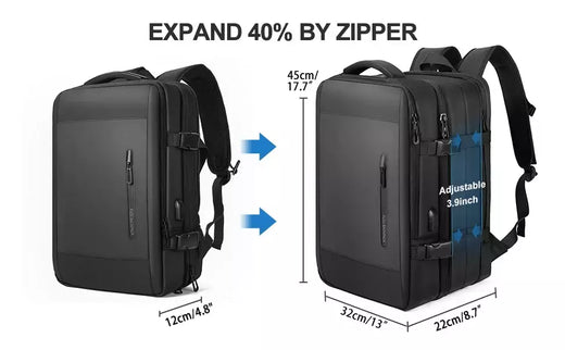 Mochilas expansíveis impermeáveis para homens Likros, grande capacidade, mochila de viagem de negócios, Weekend Laptop Bag, Carry on