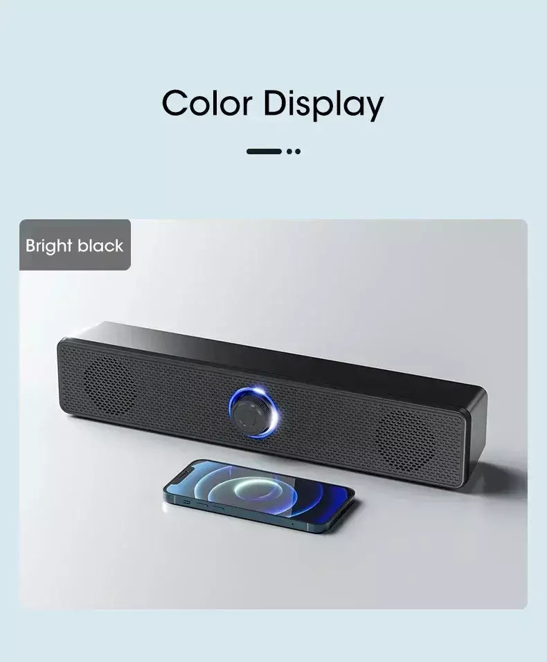 Barra de som para pc, com fio e sem fio, bluetooth, alimentado por usb, para tv, pc, laptop, jogos, home theater, sistema de áudio surround
