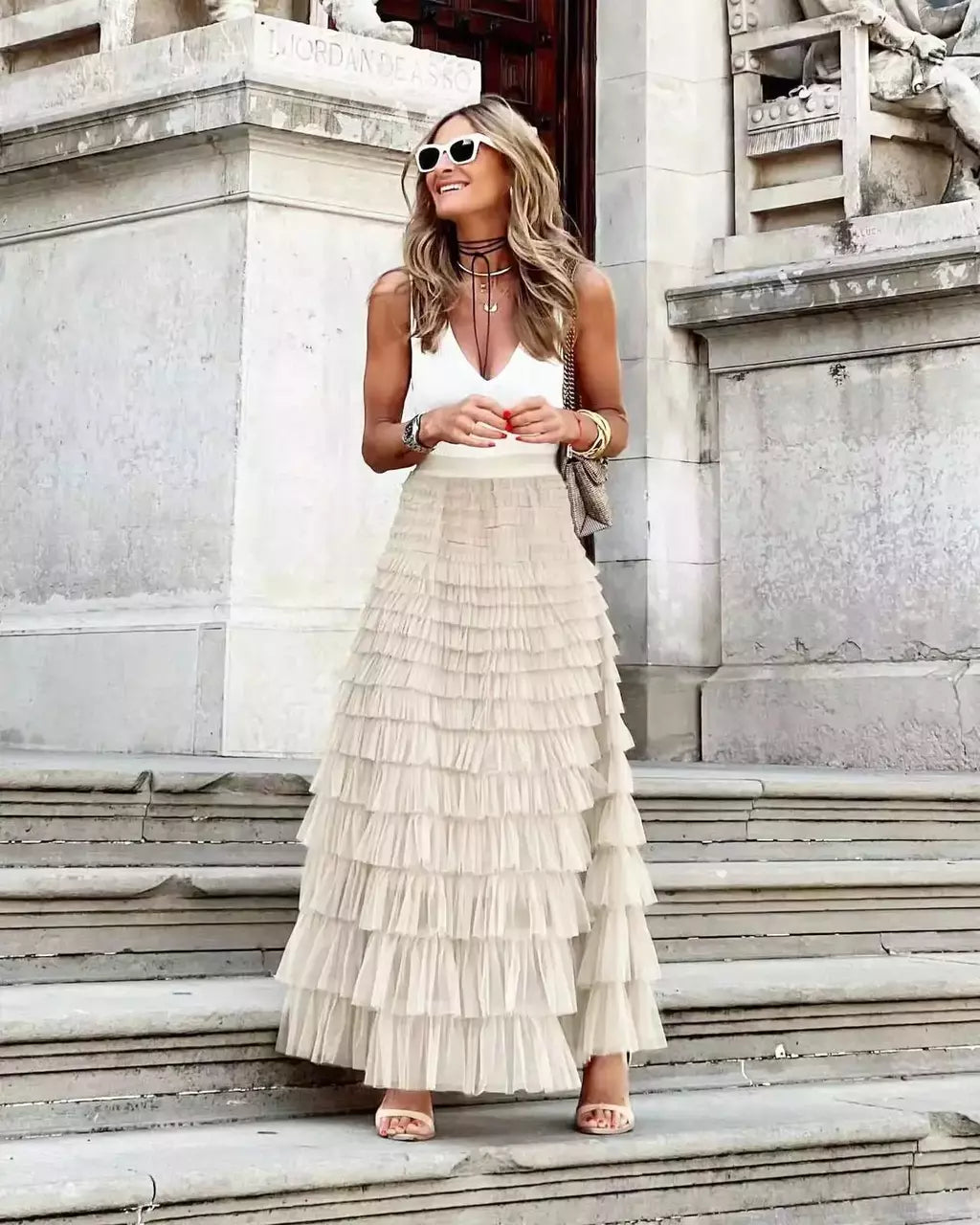 Vestido de Baile Sólido Feminino, Saia Longa, Cintura Alta, Plissada, Elegante senhoras, Malha Selvagem, Saias Maxi de Namoro, Novo, Gota, 2022