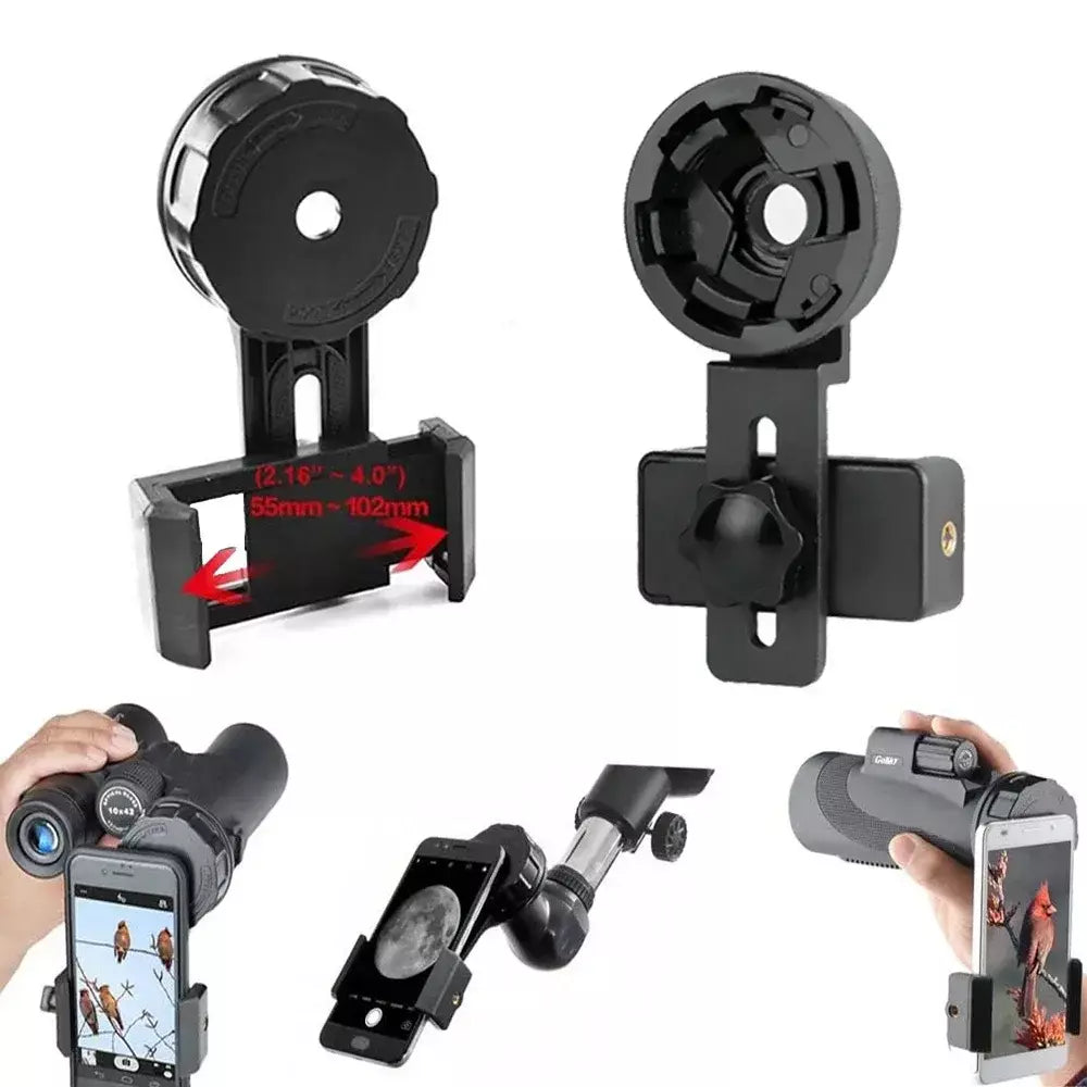 Telescópio telefone foto adaptador universal alinhado rápido telefone celular digiscoping adaptador de montagem compatível com binóculos monoculares