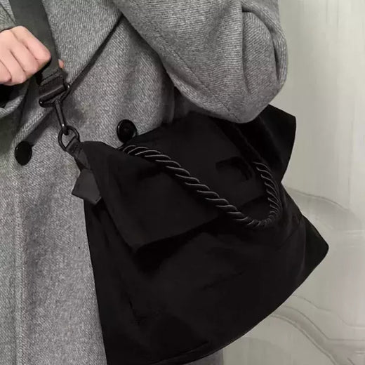 Bolsa crossbody de nylon para mulheres, sacola grande, estilo ocioso, deslocamento escolar, estoque de moda, nova, 2024