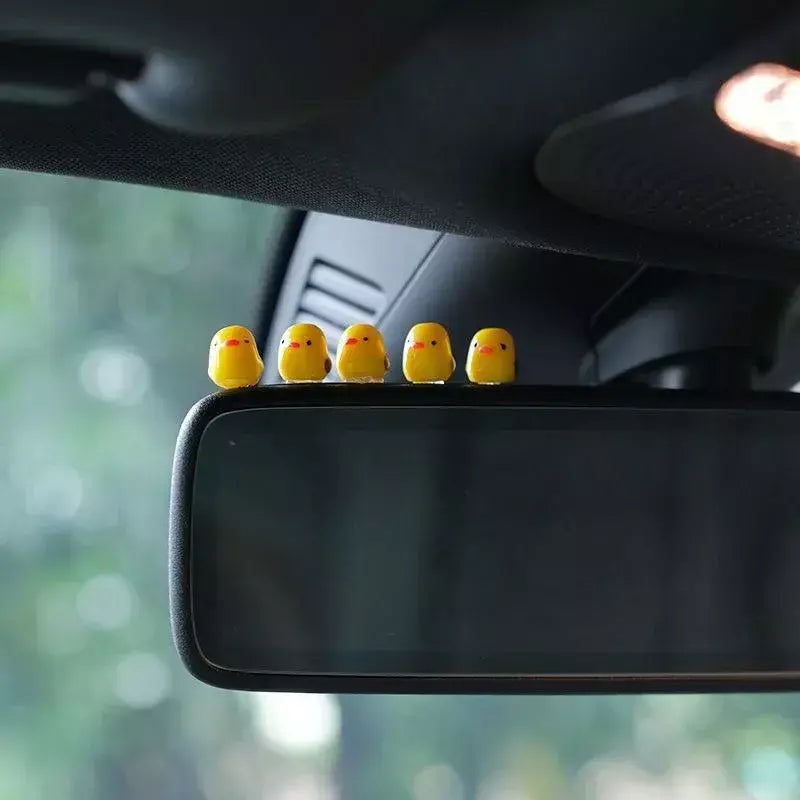 5 pçs bonito mini patos decoração interior do carro espelho retrovisor automático painel ornamentos para mulher homem presente acessórios do carro