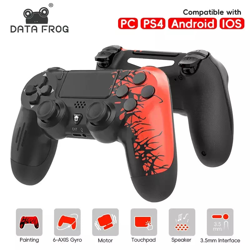 Data sapo controladores de jogo sem fio bluetooth-compatível spide gamepad para ps4 gamepad magro/pro console jogo para joystick pc