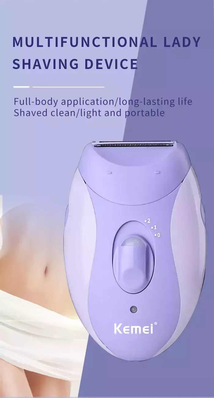 Kemei-Depiladora Elétrica Recarregável para Mulheres, 4in 1, Depilação Facial do Corpo, Aparador de Biquíni para Pernas, axilas