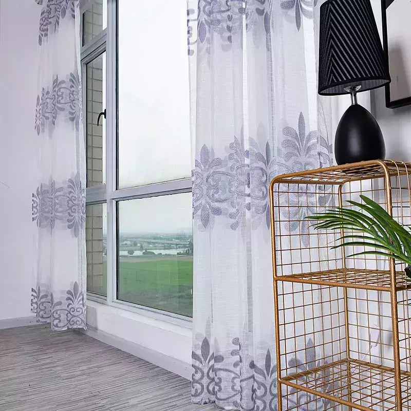 Tule Floral em Cortinas Puras, Tratamento Janela, Painel Persianas, Sala de estar, Quarto, Cozinha, Sombra, Roxo, Peônia