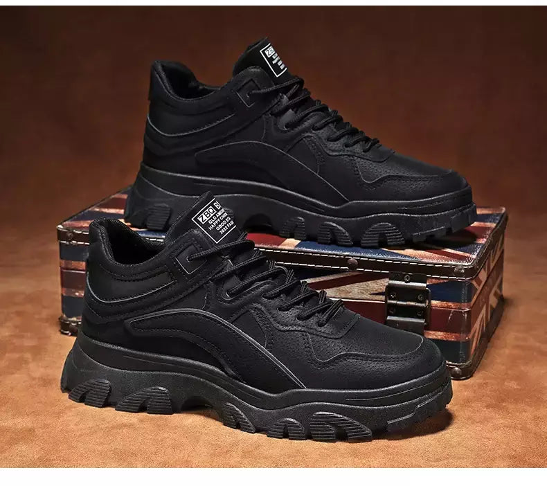 Sapatos de sola grossa masculina, botas de deserto, táticas calorosas, strappy nu, moda ao ar livre, novo, inverno, 2023
