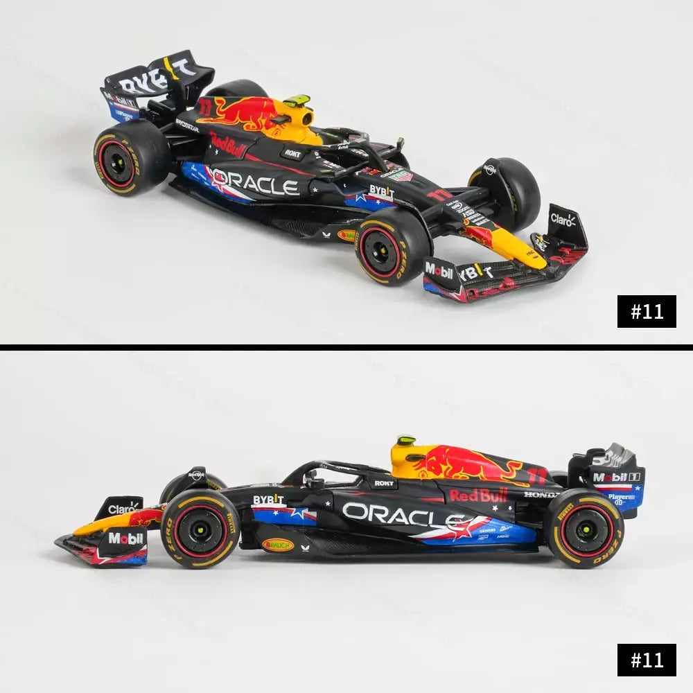 Bburago 1:43 Redbull 2023 RB19 Austin Miami Las Vegas GP # 1 # 11 F1 Racing Formula Car Simulação Estática Diecast Alloy Model Car