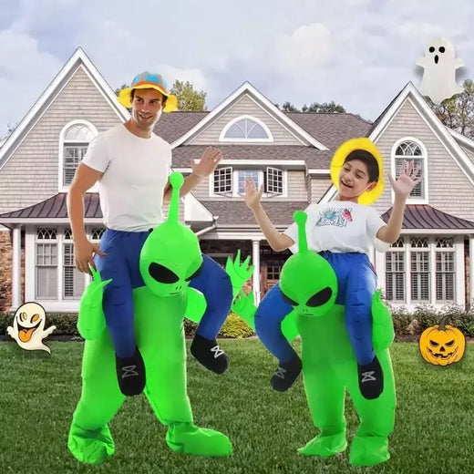 Fantasia de alienígena inflável para mulheres e homens Aldult Alien Party Ride on Animal Blow Up Costumes Halloween