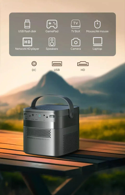 Vevshao V50 3D Mini Projetor Portátil 4K HD LED WiFi 1080P Filmes Vídeo Projetores de Home Theater DLP com Bateria de 15000mAh