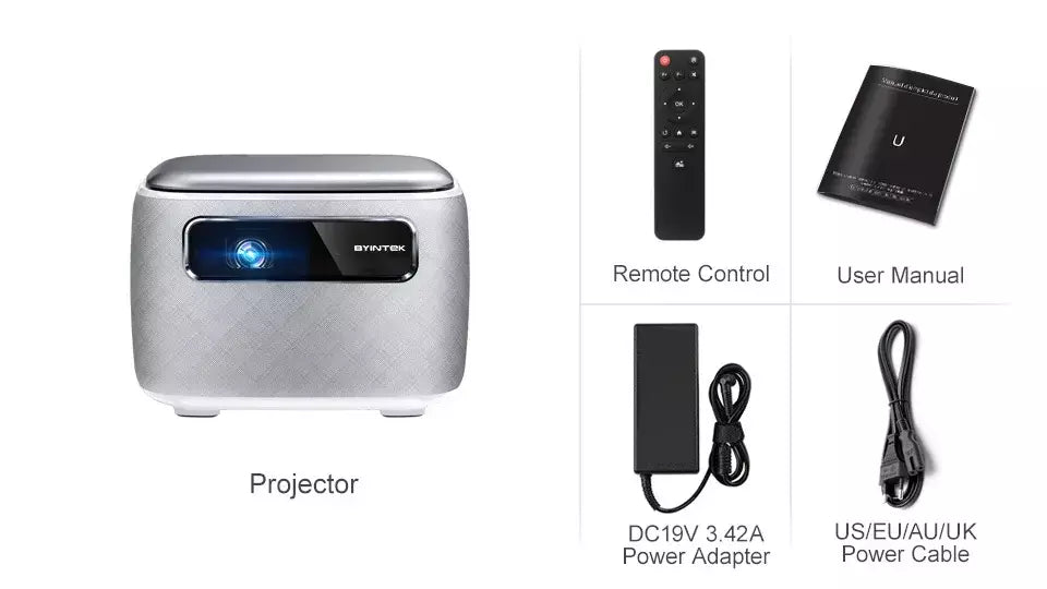 BYINTEK R20 Max Mini Projetor 4K DLP Smart WiFi Android 11.0 LED 1080P Projetores de home theater ao ar livre com bateria de 15600mAh