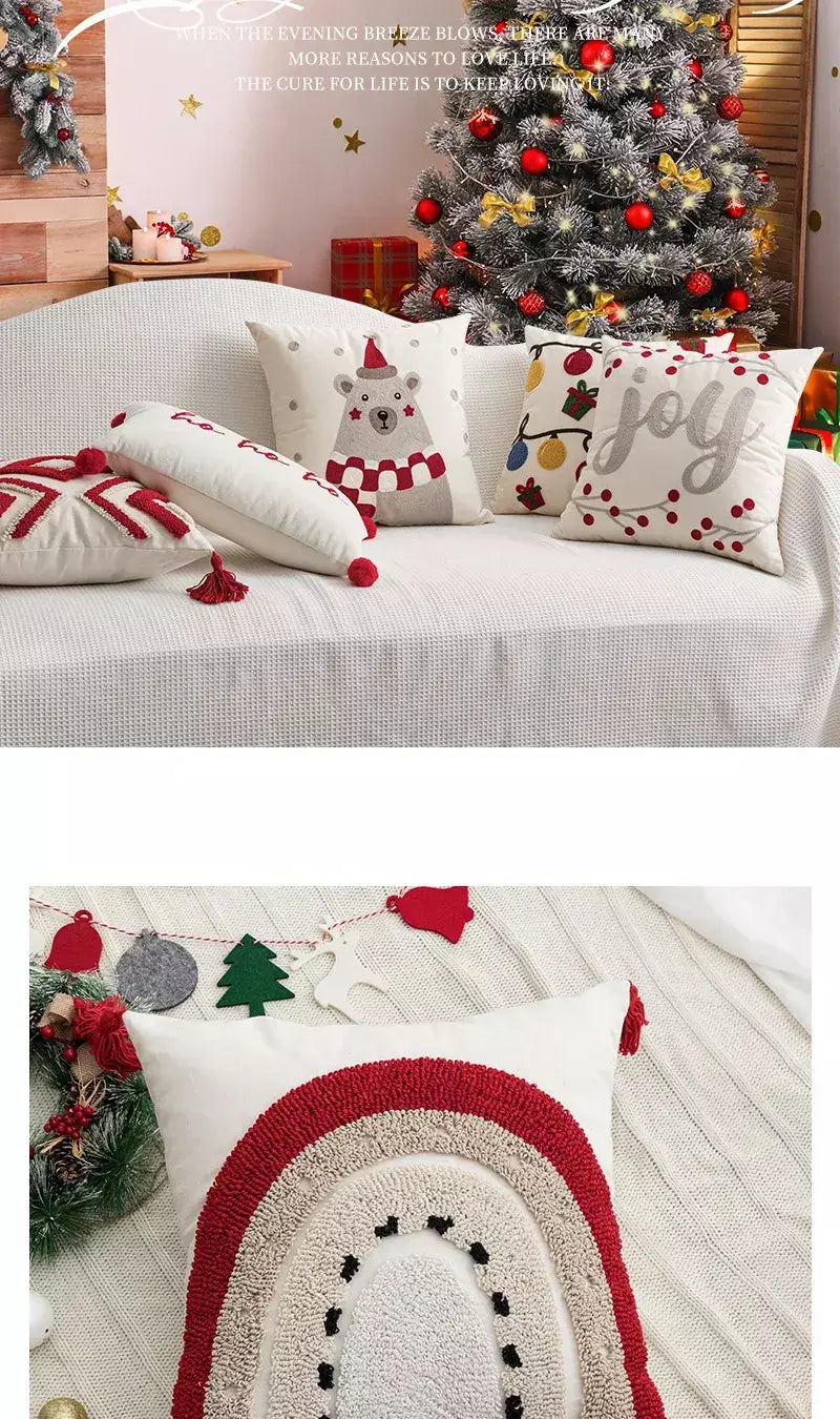 Ano novo, natal, travesseiro, pelúcia, outono e inverno, sala de estar, sofá, travesseiro, quarto modelo, casa de família, almofada, fronha