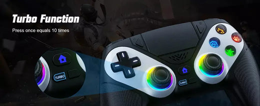 Controlador para ps5/playstion 5 pro/slim/pc console sem fio gamepad jogo joystick luzes rgb turbo touchpad hall gatilho rocker