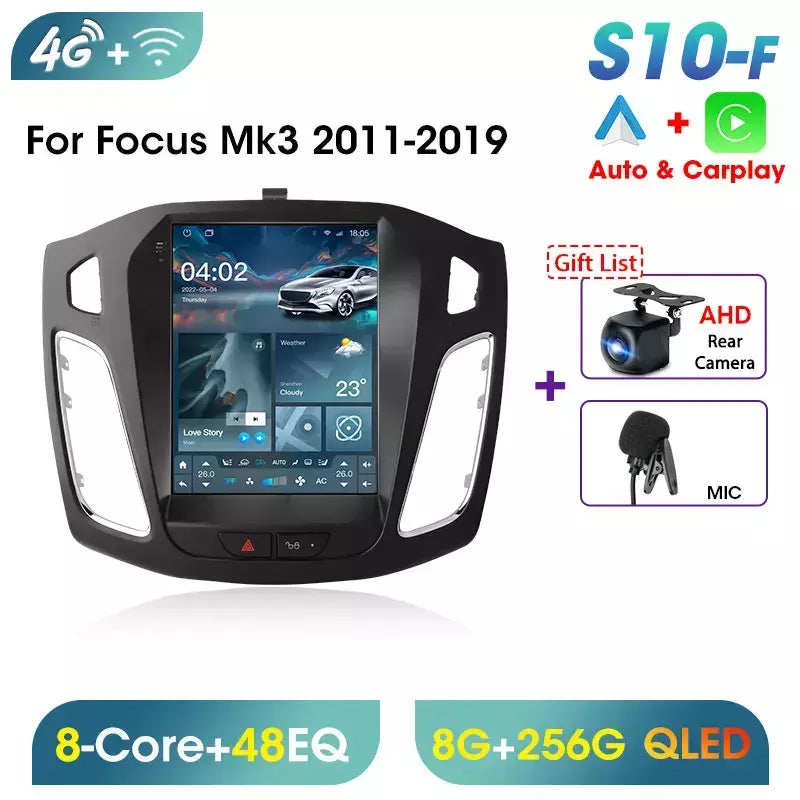 Srnubi 2 din 9.7 "android 13 carplay rádio do carro para ford focus 3 mk 3 2011 2012 - 2019 reprodutor multimídia 2din gps auto estéreo dvd