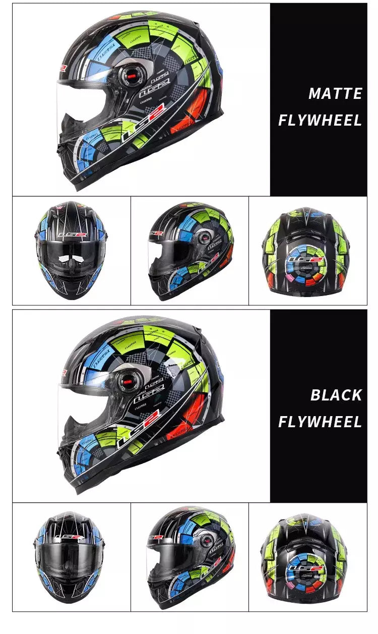 Ls2 rosto cheio capacete da motocicleta das mulheres dos homens capacete de motocross de alta resistência abs escudo 3c aprovado acessórios da motocicleta ff358