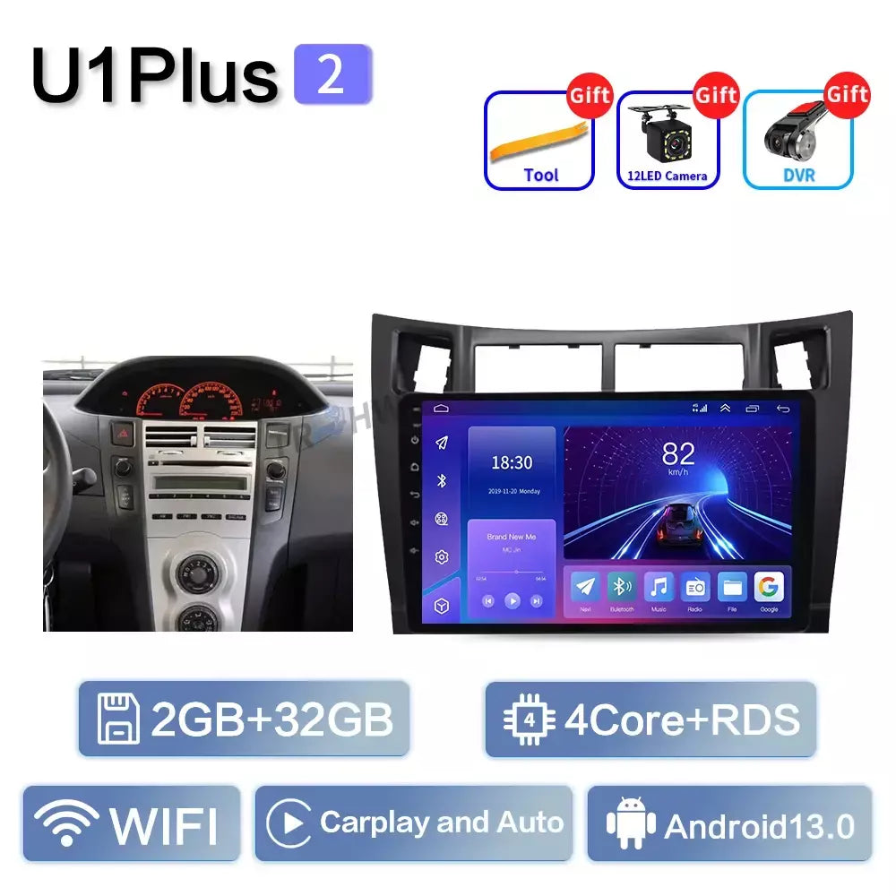 Para toyota yaris 2005 - 2012 multimídia gps autoradio 4g wifi dsp 8 núcleo rádio do carro reprodutor multimídia 8g + 256g unidade principal de navegação