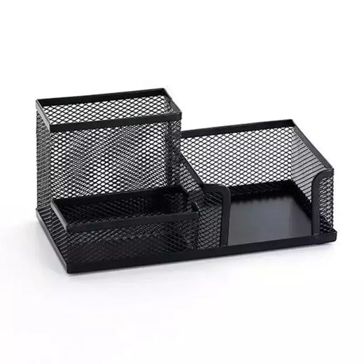 Suporte De Caneta De Metal Criativo, Organizador De Papelaria De Mesa, Suporte De Lápis, Rack De Armazenamento De Arquivo, Caixa De 3 Grelha, Acessórios De Escritório
