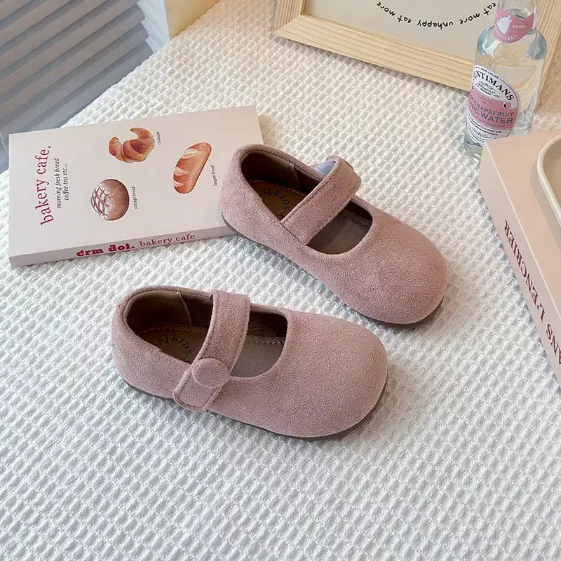 2025 camurça crianças ballet apartamentos sapatos moda mary jane sapatos tendência das crianças inverno novo doce bonito vestido tênis mujer sapatos