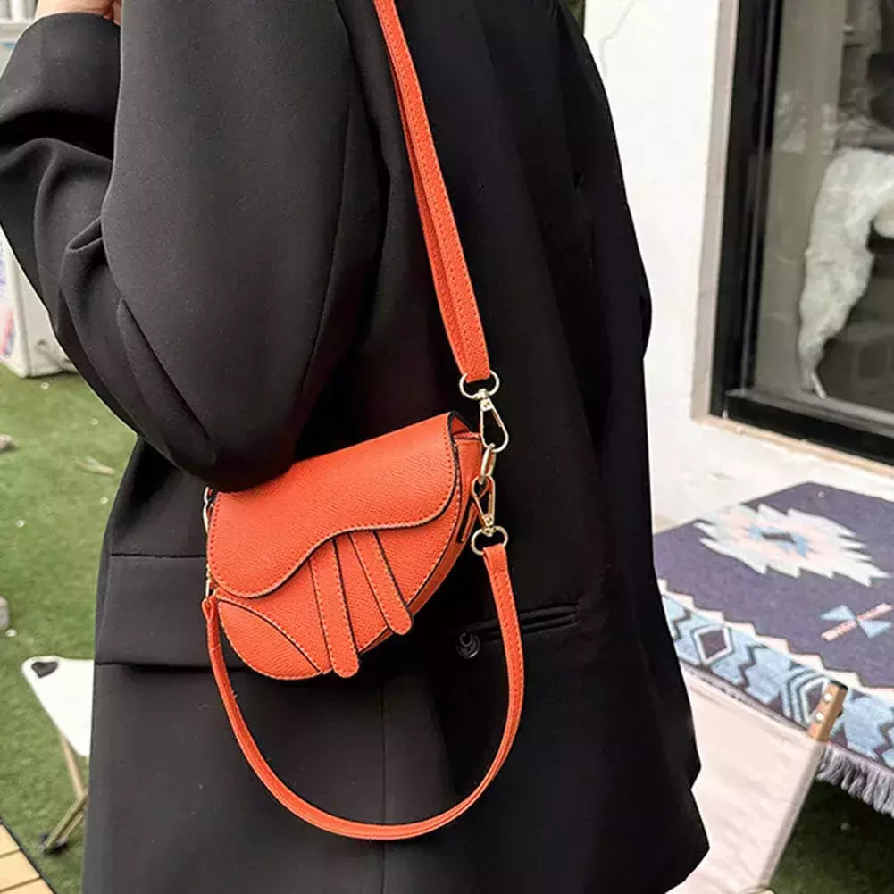 Sacos portáteis do mensageiro do ombro único para mulheres, bolsa crossbody de couro, bolsa simples, bolsas sela